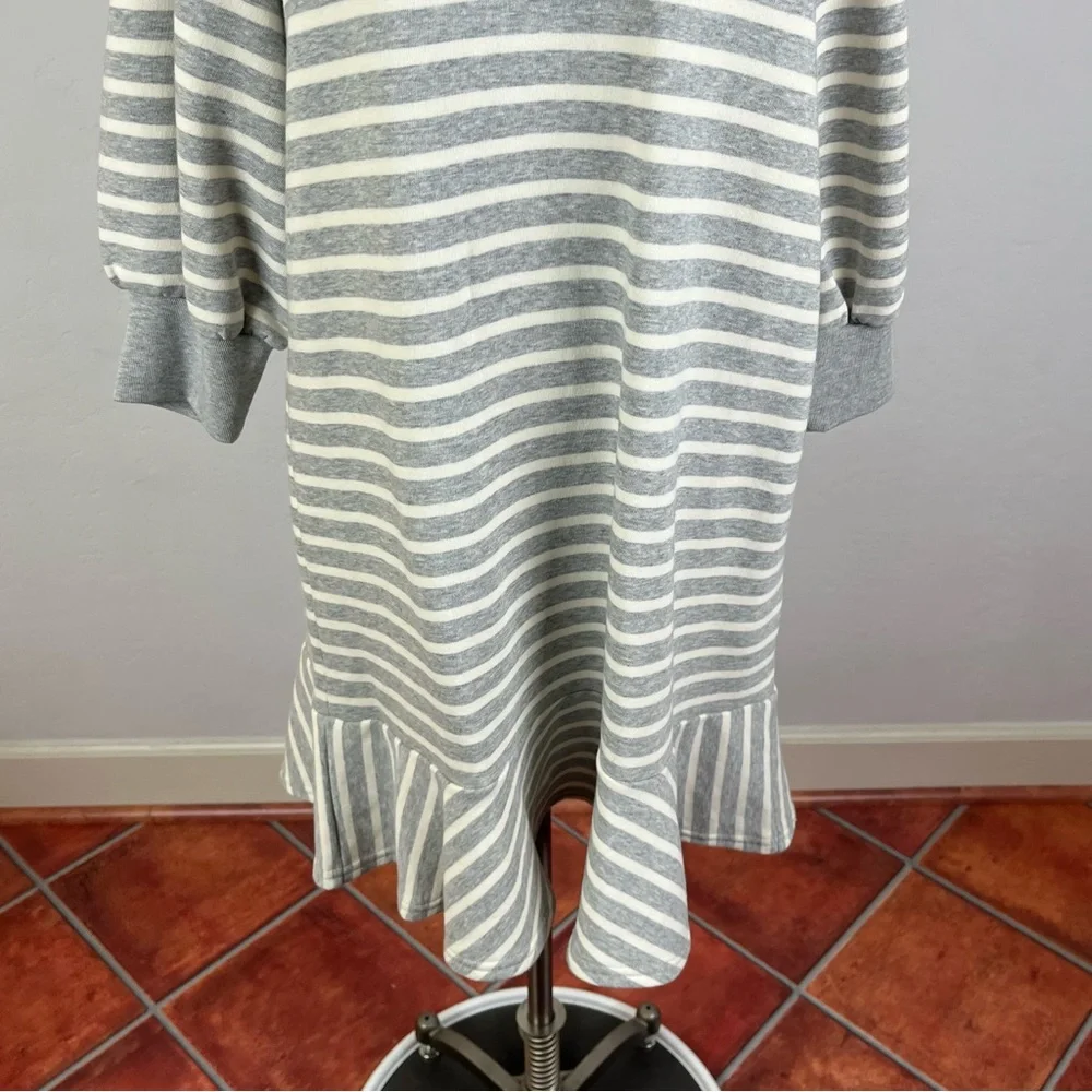 kate spade Gray and White Striped Midi Dress